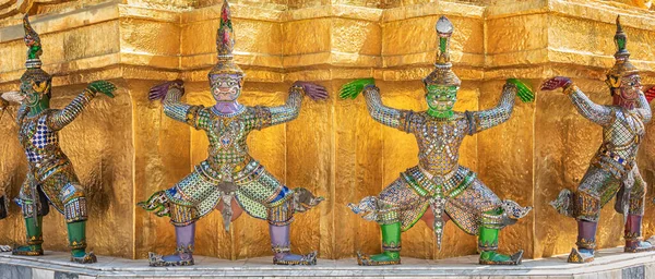 Socha Chrámu Smaragdového Buddhy Velkém Paláci Bangkoku — Stock fotografie