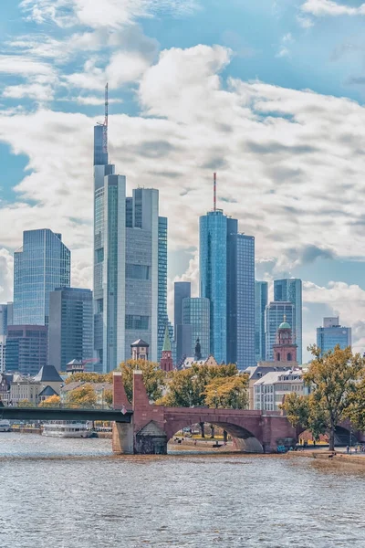 Das Geschäftsviertel Frankfurt Deutschland — Stockfoto