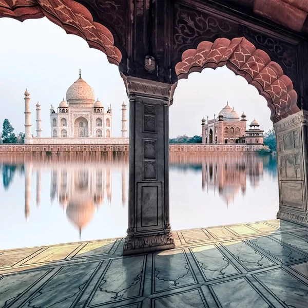 Mausoléu Taj Mahal Agra Uttar Pradesh Índia — Fotografia de Stock