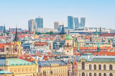 Prag şehrinin iş bölgesi.