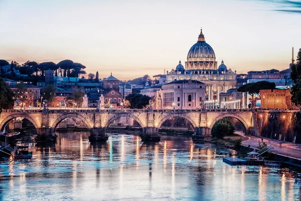 Róma Városa Naplementekor — Stock Fotó