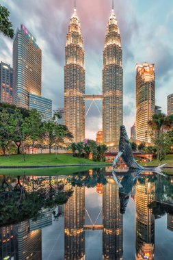 Petronas twin towers in Kuala Lumpur clipart