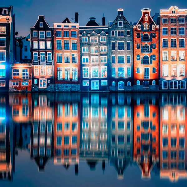 Amsterdam Stad Avond Nederland — Stockfoto