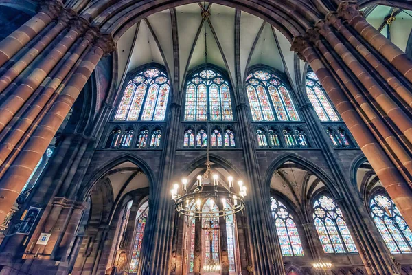 All Interno Della Cattedrale Strasburgo Alsazia — Foto Stock