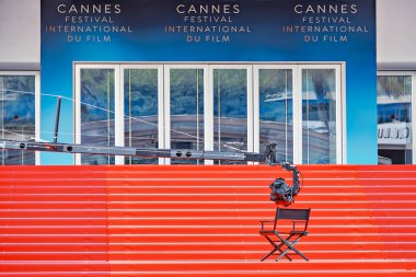 Cannes, Fransa 'daki uluslararası film festivali için kırmızı halı.