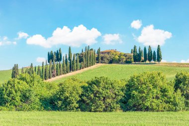 Val D 'Orcia, Toskana, İtalya' da manzara