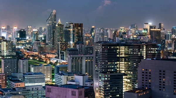 Bezirk Sukhumvit Bangkok Bei Nacht — Stockfoto