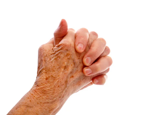 Elderly woman's hand — Stock Photo, Image