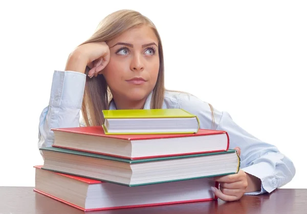 Bored woman studying — Stock Photo, Image