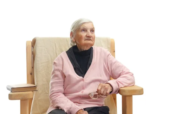 Lonely elderly woman — Stock Photo, Image