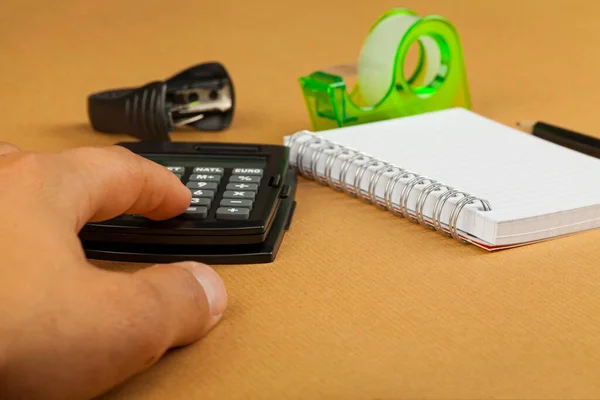 Top View Office Desk Calculator — Stock Photo, Image