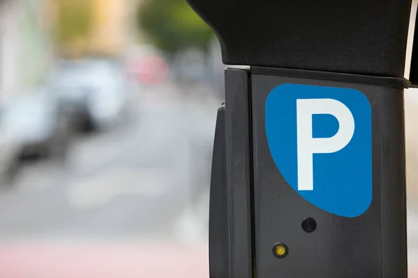 Fechar Imagem Sinal Estacionamento Azul — Fotografia de Stock