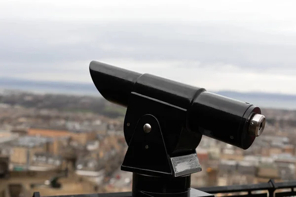 Nahaufnahme Eines Blauen Münzfernglases Edinburgh Münzferngläser — Stockfoto