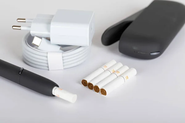 Immagine Sistema Elettronico Fumo Tabacco Sfondo Bianco — Foto Stock