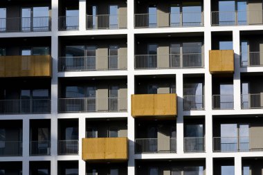 Romanya 'nın Cluj- Napoca kentindeki yeni yerleşim bölgesi - İnşaatta düz bloklar  