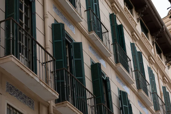 Picture Colourful Old Apartments Malaga Spain — ストック写真
