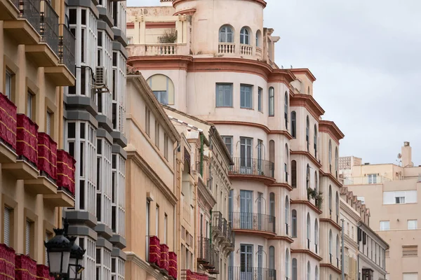 Imagen Apartamentos Antiguos Coloridos Málaga España — Foto de Stock