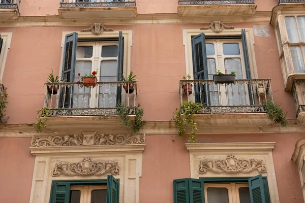 Gambar Apartemen Tua Berwarna Warni Malaga Spanyol — Stok Foto