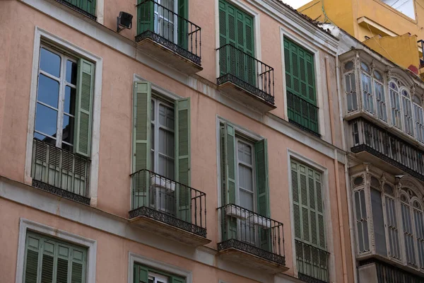 Picture Colourful Old Apartments Malaga Spain — ストック写真