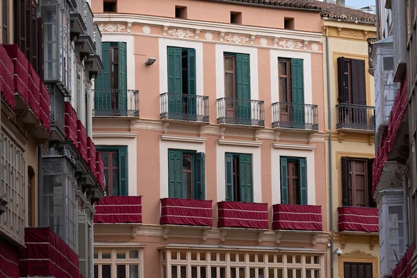 Malaga Spanya Daki Renkli Eski Dairelerin Resmi — Stok fotoğraf