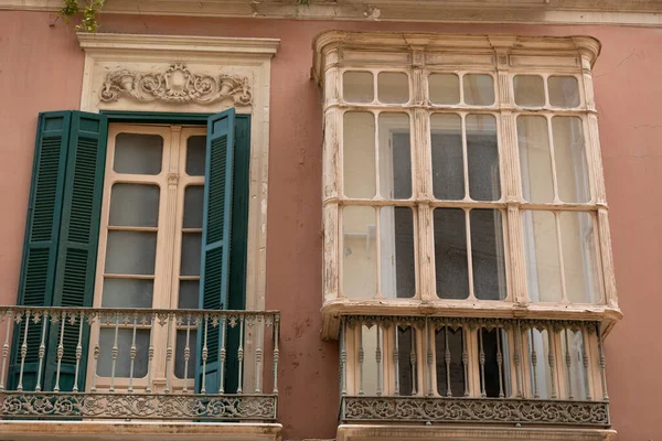 Picture Colourful Old Apartments Malaga Spain — Fotografia de Stock