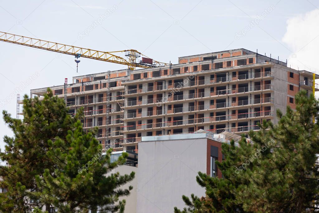 New residential area in Cluj- Napoca, Romania - Flat blocks in construction 