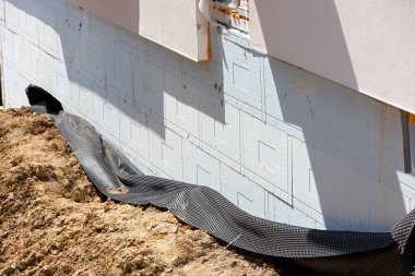 Ev temeli yalıtım detayları su geçirmez zar ile