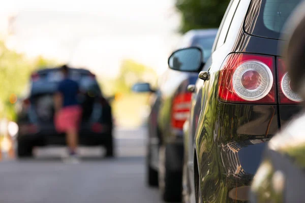 Imagem Carro Moderno Espaço Estacionamento Cluj Napoca Roménia Imagem De Stock