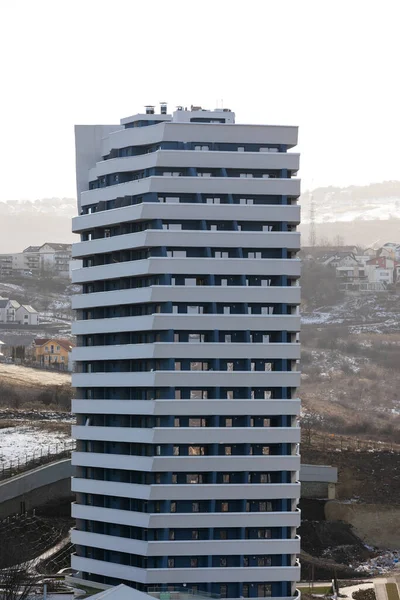 Nova Área Residencial Cluj Napoca Roménia Blocos Planos Construção Fotografia De Stock