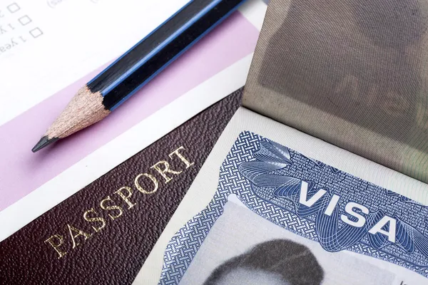 Διαβατήρια και τις θεωρήσεις Φωτογραφία Αρχείου