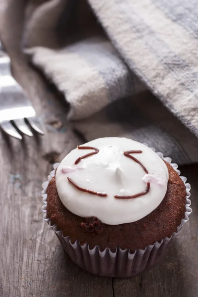 Cara sonriente taza de pastel —  Fotos de Stock