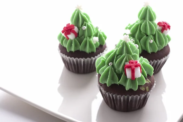 Boże Narodzenie drzewo cupcake — Zdjęcie stockowe
