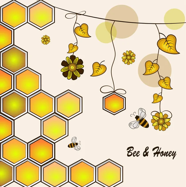 Abeille et miel — Image vectorielle