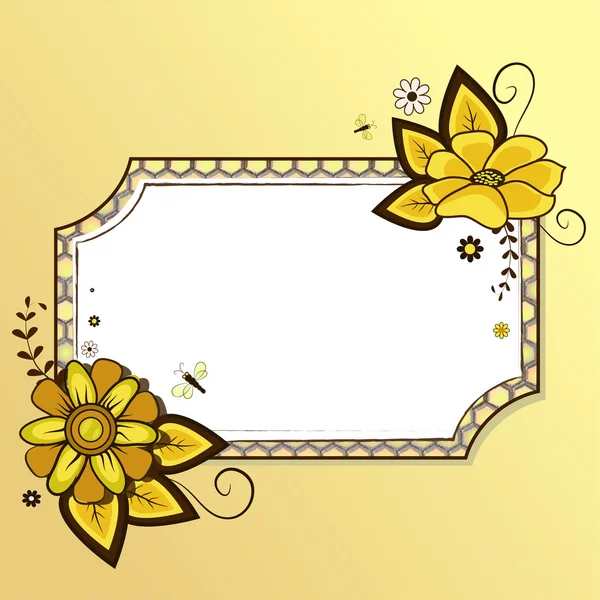 Marco vectorial con diseño floral. EPS 10 — Vector de stock