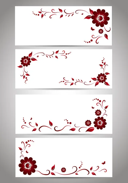 Frames with red flowers. EPS 10 — Stock Vector