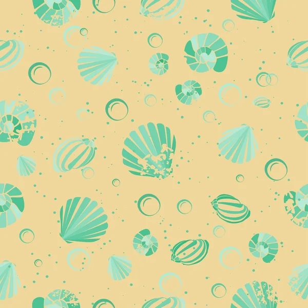 Vector seamless pattern with shells — Stock Vector