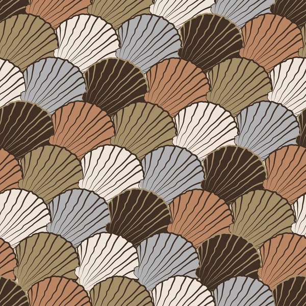 Modèle sans couture vectoriel avec des coquilles — Image vectorielle