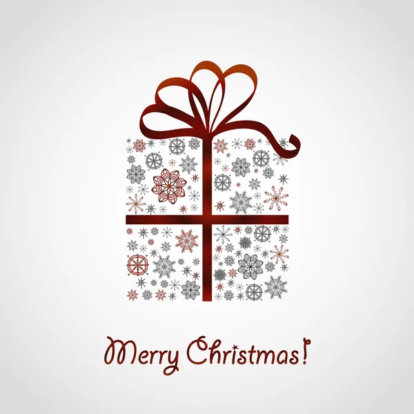 Vector regalo de Navidad con cinta roja — Vector de stock