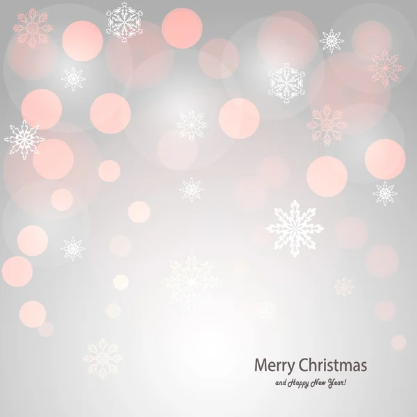 Vector christmas background with pink bokeh — Stock Vector