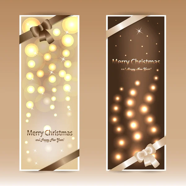 Christmas cards on a brown background — Stock Vector