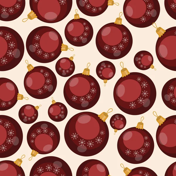 Modèle sans couture avec des boules de Noël rouges — Image vectorielle