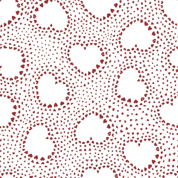 无缝模式用在白色背景上的心 — 图库矢量图片