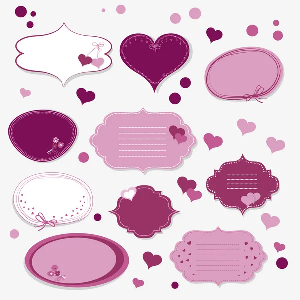 Set Wedding and Valentine's Day frames — Stock Vector