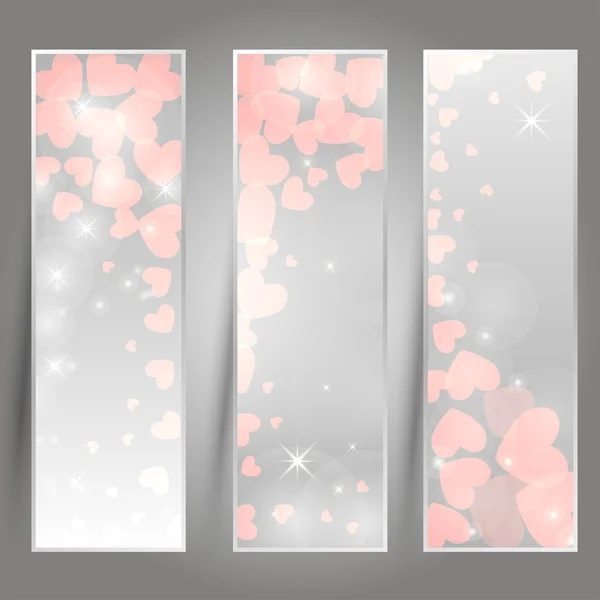 Vertical romantic banners — Stock Vector