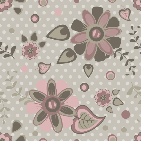 Seamless pattern pale pink summer flowers — Stock Vector