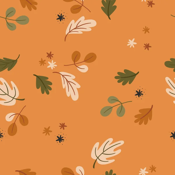 Modèle Sans Couture Avec Des Feuilles Automne Modèle Pour Scrapbooking — Image vectorielle