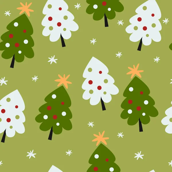 Seamless pattern with christmas trees. — Stock Vector