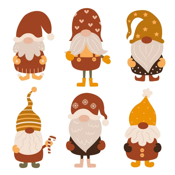 Colección de gnomos Boho Christmas. Ilustración De Stock