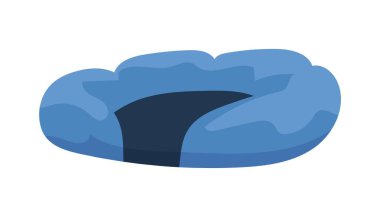 Kedi ve köpek için çizgi film yastığı. Evcil hayvanlar rahat uyuyan mavi yastıklar. Kedi yavruları ya da köpek yavruları. Evcil hayvanlar ev eşyaları. Rahatlamak için vektör kedi veya köpek aksesuarı