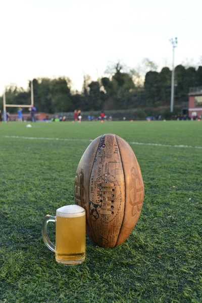 Football and beer — Stock Photo, Image